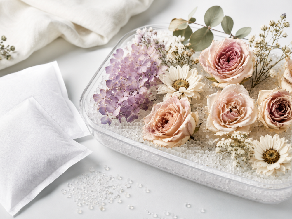 Silica gel per essiccare fiori e mantenere estetica e durata